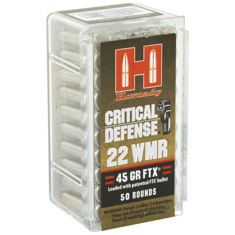HORNADY CRITICAL DEFENSE AMO 22 WMR 45GR FTX 50RD (40 BOX CASE)