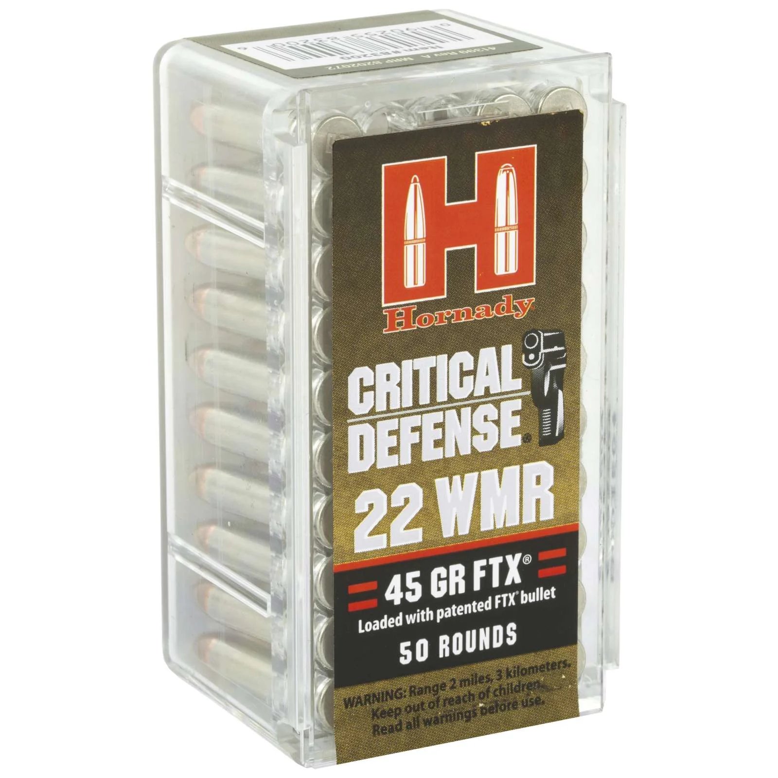 Hornady .22 WMR 45gr CRITICAL DEFENSE Nickel – 50rd